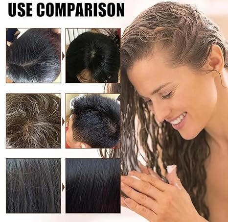 Unisex Instant Black Herbal Hair Dye Shampoo for Grey Hair Coverage Shampoo 3 in 1(100ml) Pack Of 2