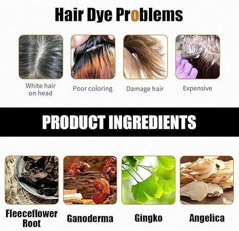 Unisex Instant Black Herbal Hair Dye Shampoo for Grey Hair Coverage Shampoo 3 in 1(100ml) Pack Of 2